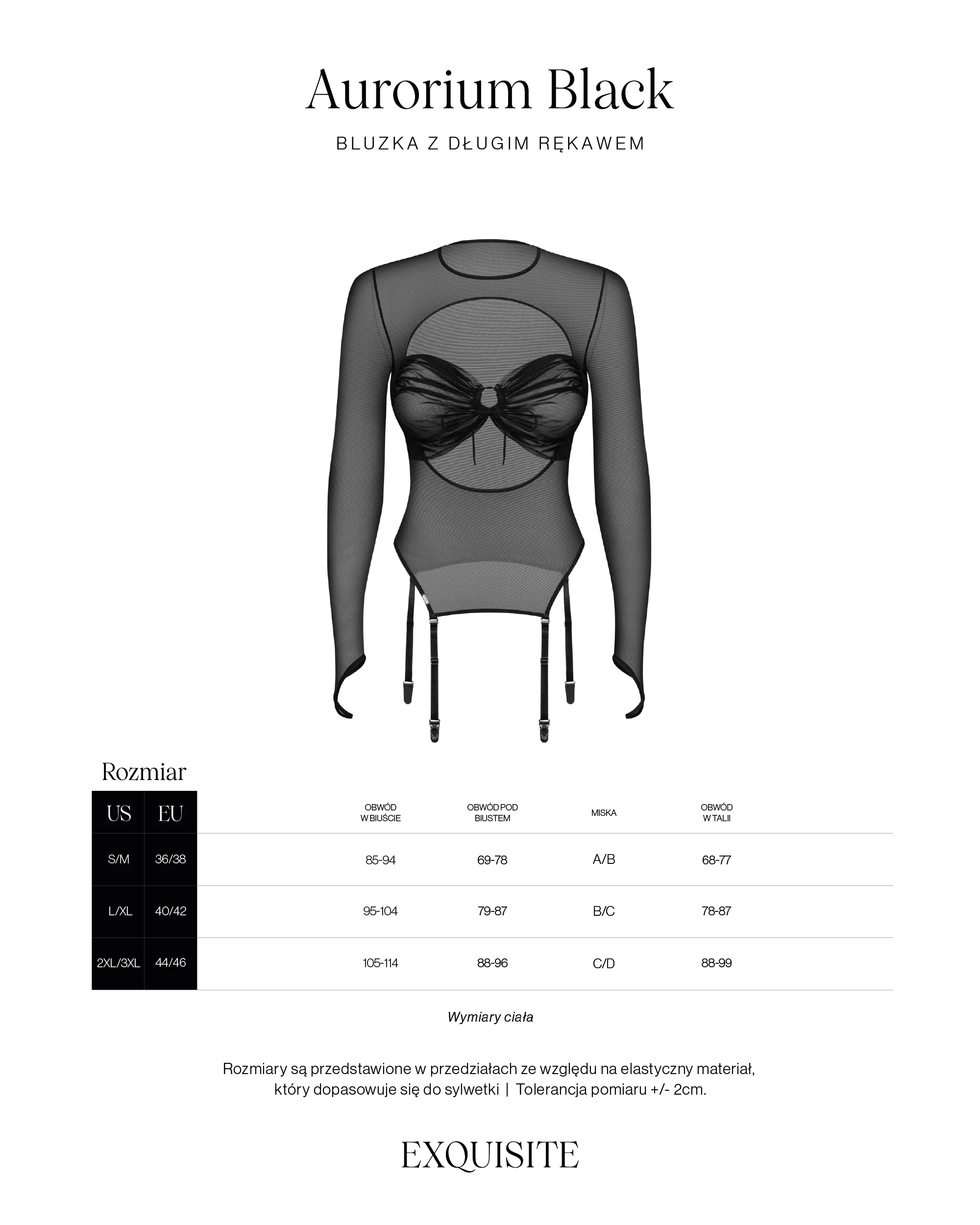 Rozmiary Aurorium Black bluzka