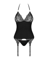 Czarny gorset i stringi