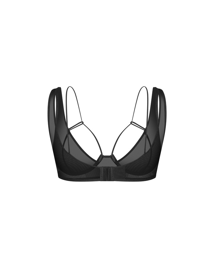 Czarny biustonosz typu balkonetka