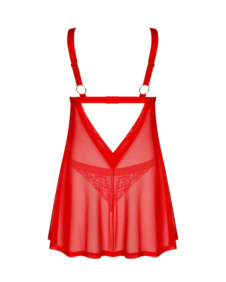 Czerwona babydoll i stringi