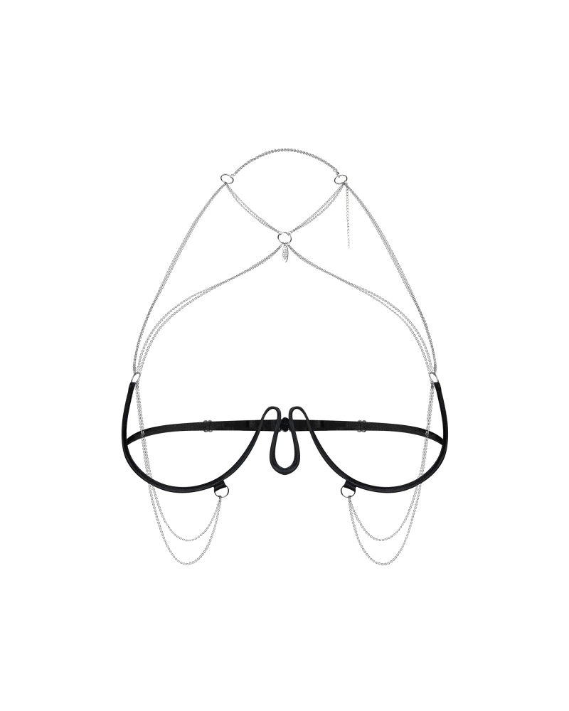 Biżuteryjna uprząż w czarnym kolorze