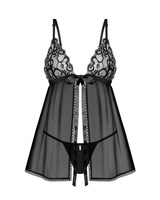 Czarna babydoll i stringi