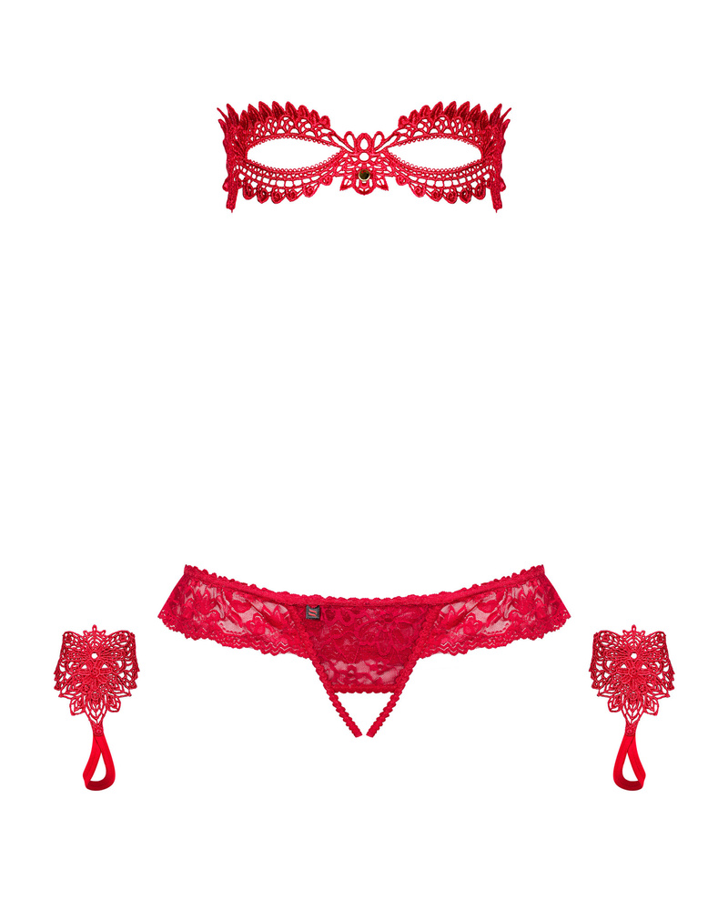 Zmysłowy, czerwony komplet