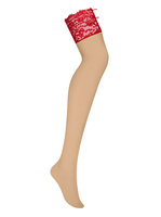 Pończochy z czerwoną koronką