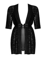 Czarny, prześwitujący peniuar