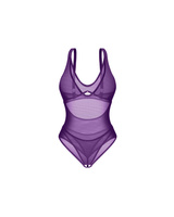 Fioletowe body z otwartym krokiem