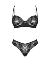 Czarny, koronkowy komplet