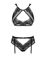 Prześwitujący komplet z pasem do pończoch