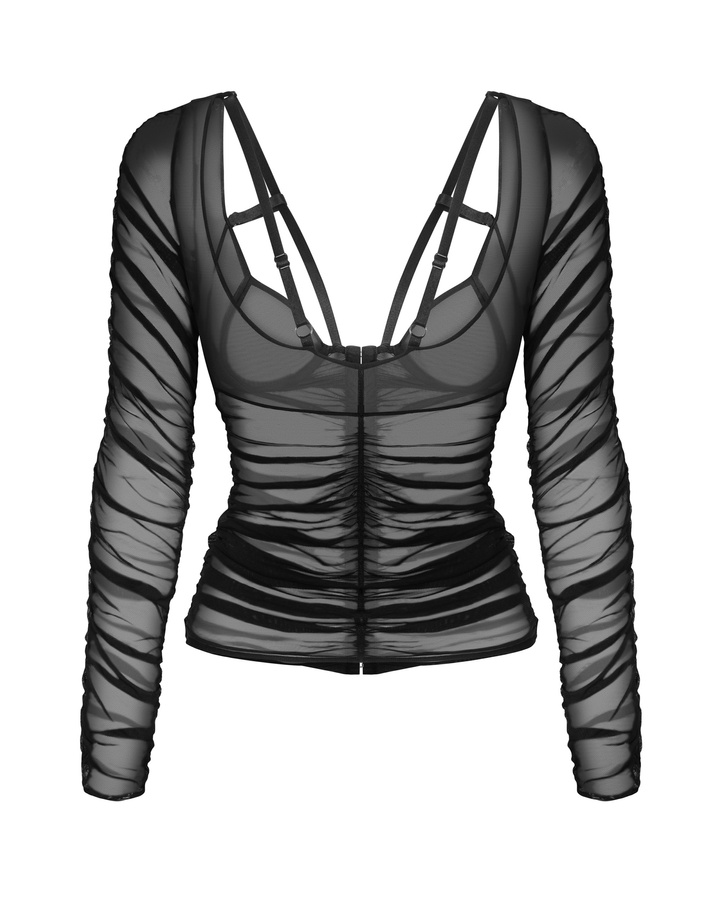 Bluzka z długimi rękawami i fiszbinami