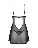 Czarna koszulka nocna z wycięciem na plecach