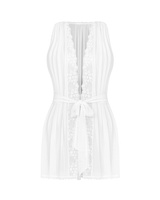 Prześwitujący, biały peniuar