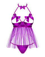 Babydoll z odkrytym biustem i stringi