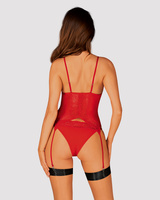 Czerwony gorset z paseczkami