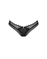 Czarne stringi z koronką