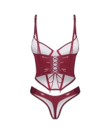 Gorset z sznurowaniem na plecach i stringi