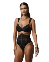 Komplet: biustonosz, pas z fiszbinami i stringi