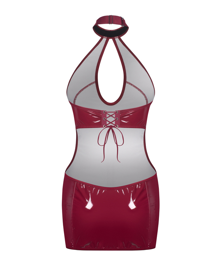 Sukienka z wycięciem na dekolcie i chokerem