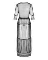 Długi, czarny peniuar