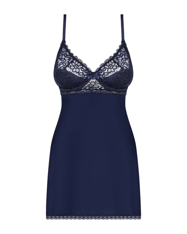 Granatowa babydoll i stringi