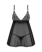 Czarna babydoll i stringi