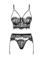 Czarny, koronkowy komplet