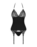 Czarny gorset i stringi