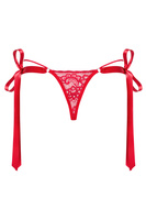 Czerwone stringi z kokardkami