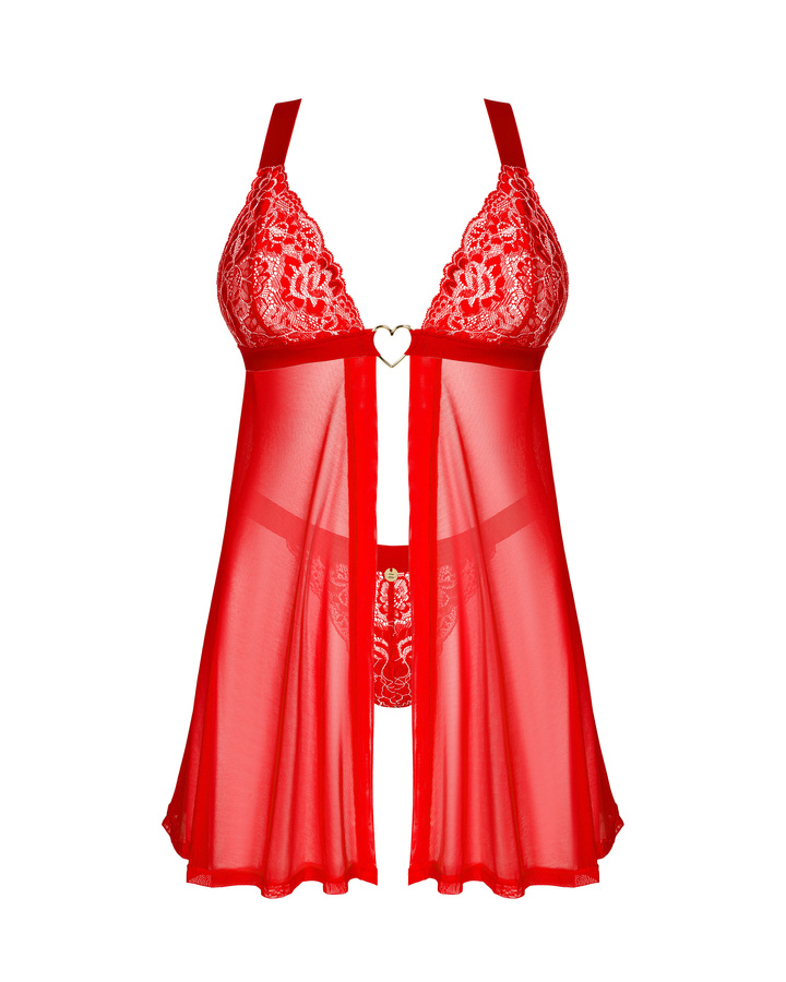 Czerwona babydoll i stringi