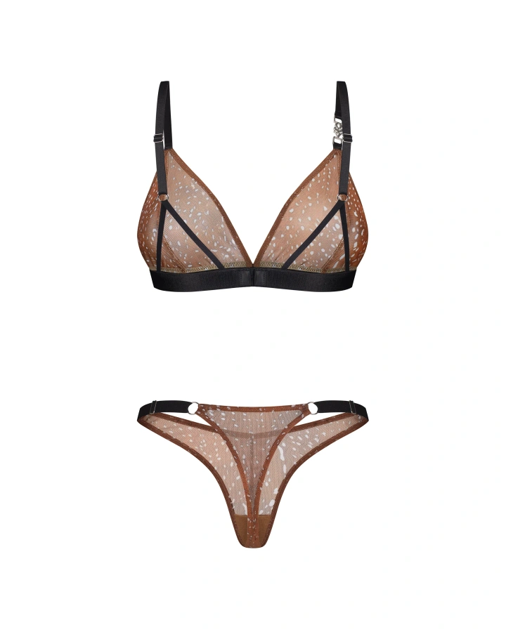 Komplet bielizny w centkowany wzór