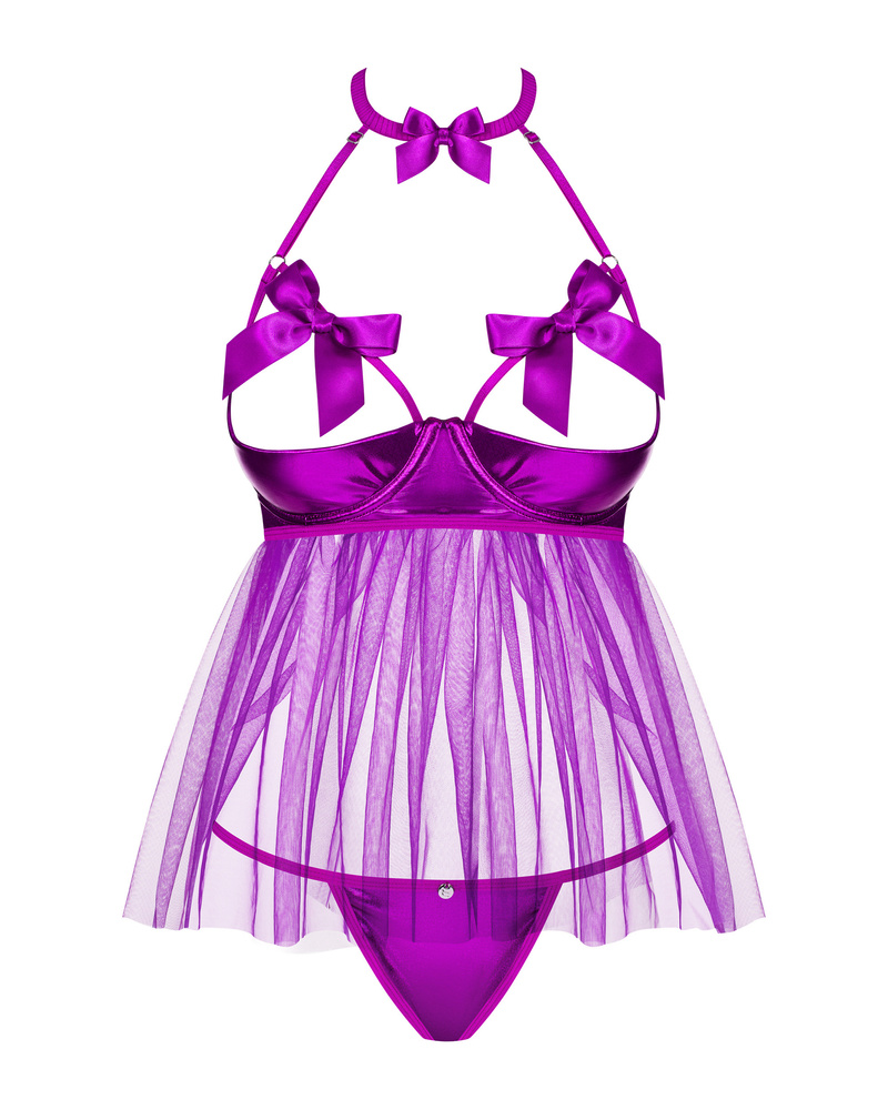 Babydoll z odkrytym biustem i stringi