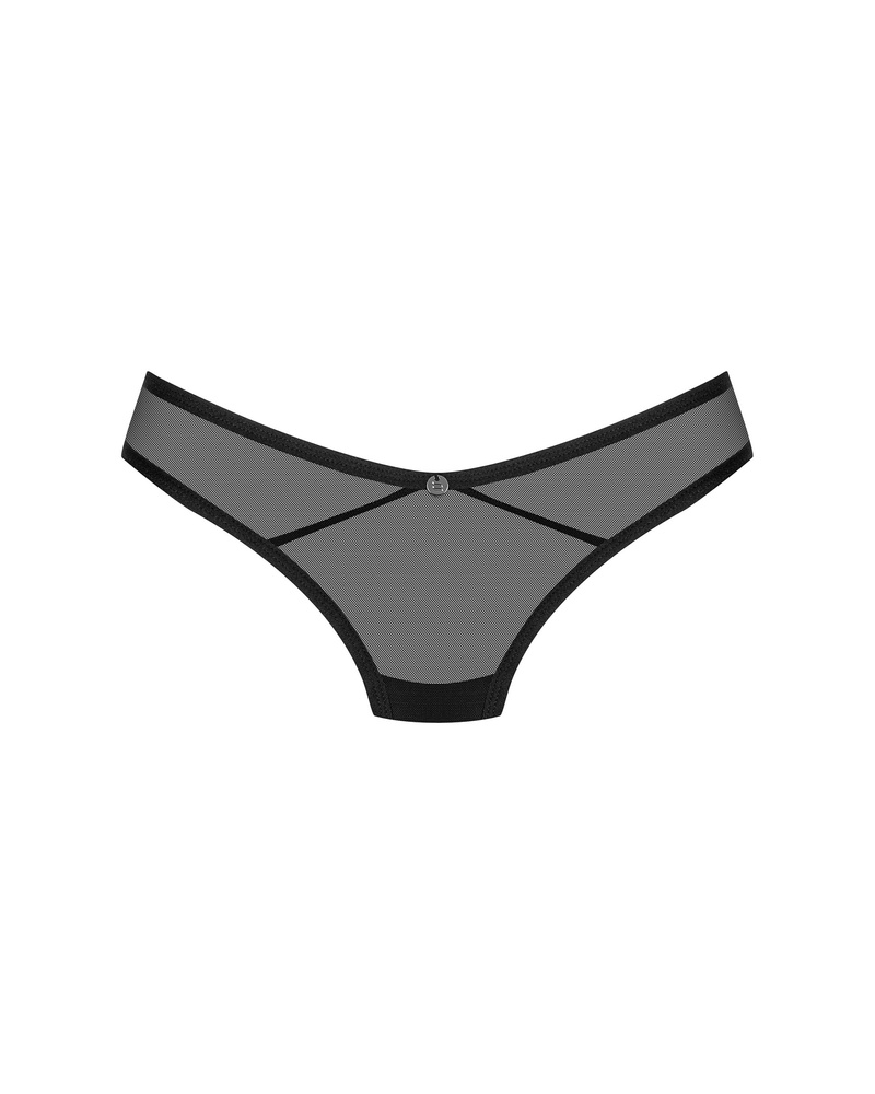 Prześwitujące, czarne stringi