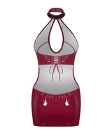 Sukienka z wycięciem na dekolcie i chokerem