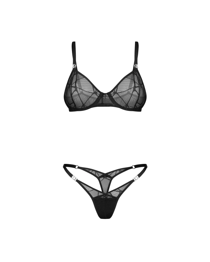 Biustonosz z siateczki i stringi 