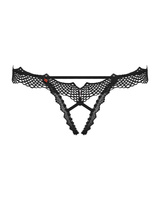 Czarne, otwarte stringi