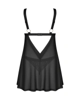 Czarna babydoll z ozdobnym sercem