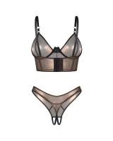 Połyskujący top i stringi otwarte