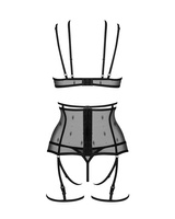 Komplet: biustonosz, stringi, pas i podwiązki