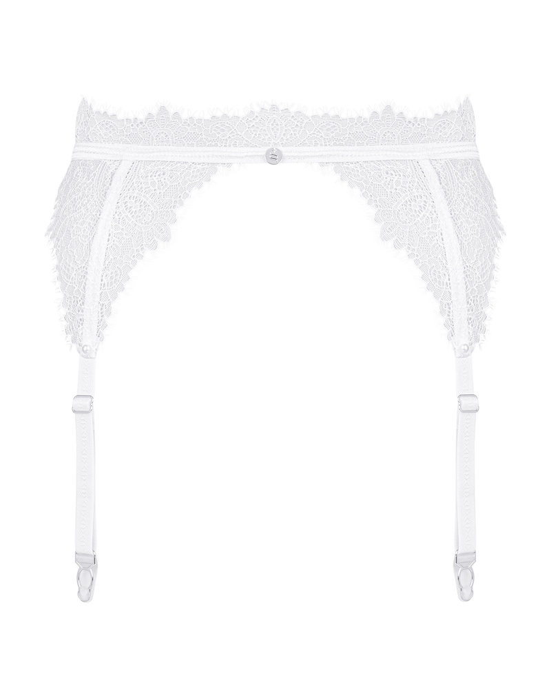 Biały pas do pończoch