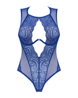 Niebieskie, koronkowe body