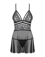 Czarna babydoll i stringi