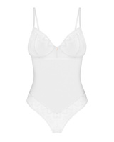 Białe, koronkowe body