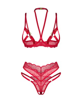 Otwarty, koronkowy komplet