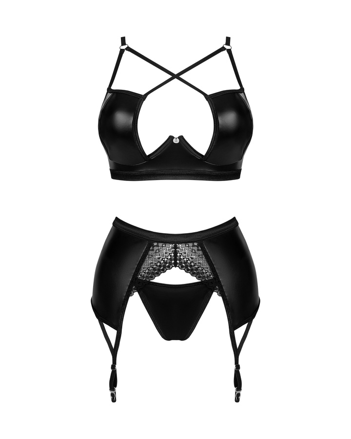 Set: reggiseno, reggicalze e perizoma