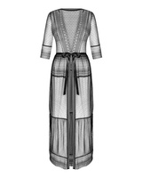 Długi, czarny peniuar