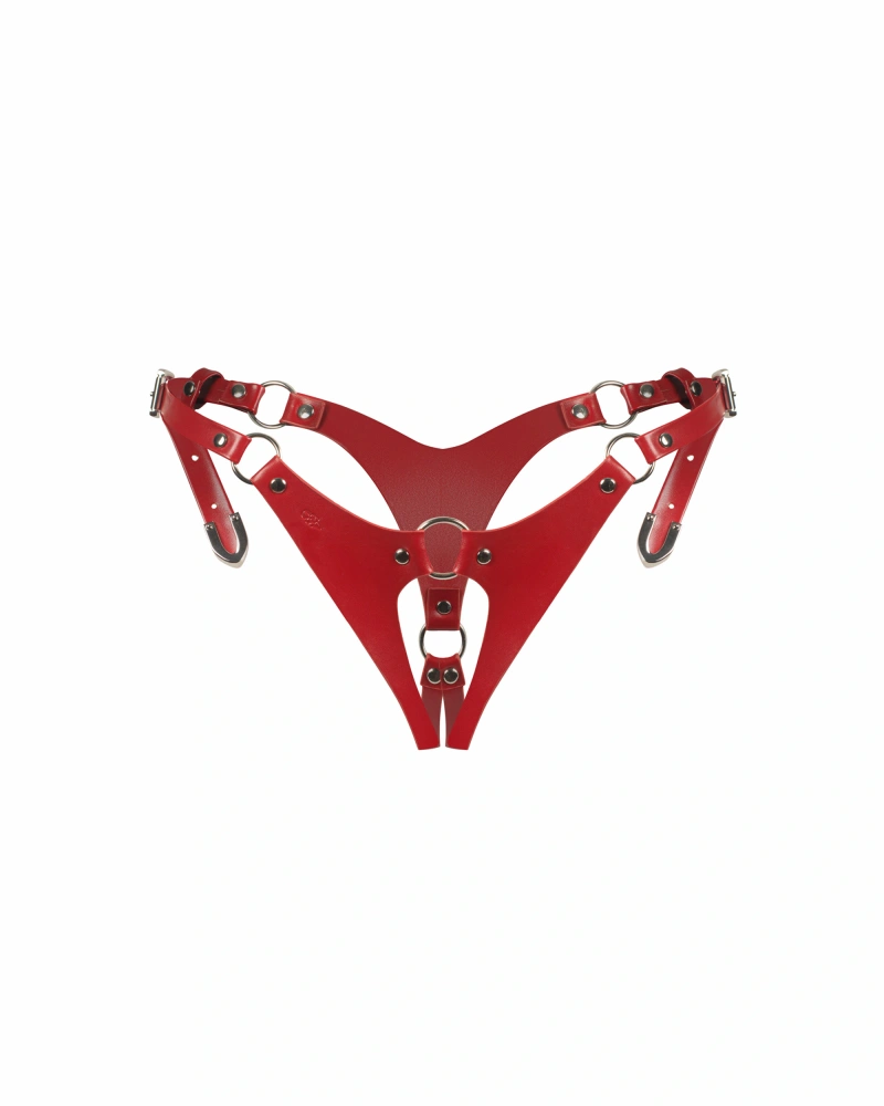 Czerwone stringi z regulowanymi paskami