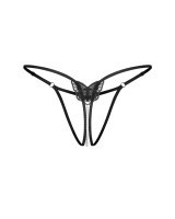 Otwarte stringi z białymi koralikami