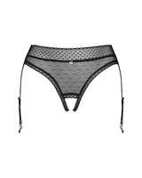 Czarne figi z paskami do pończoch