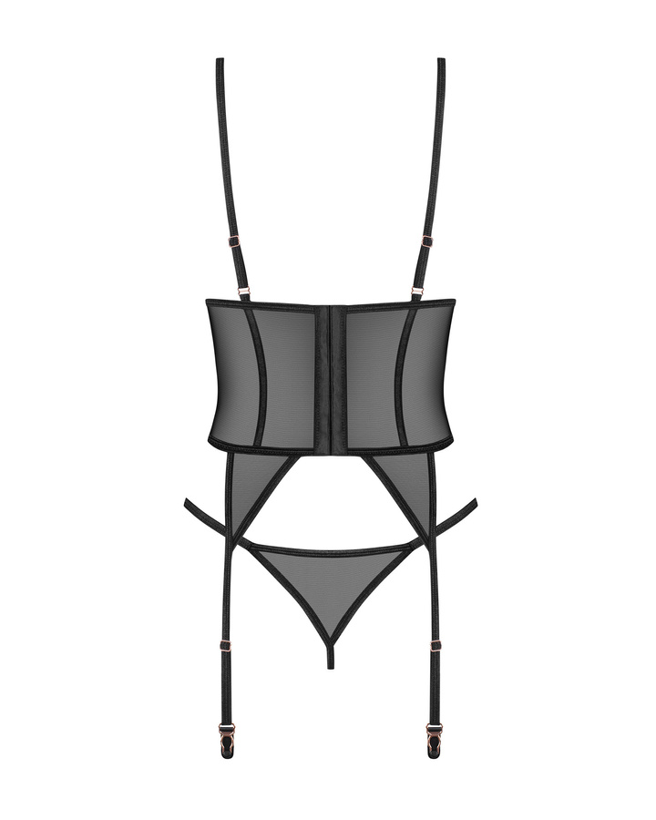 Gorset z detalami w kolorze różowego złota