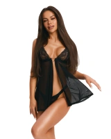 Czarna babydoll z ozdobnym sercem