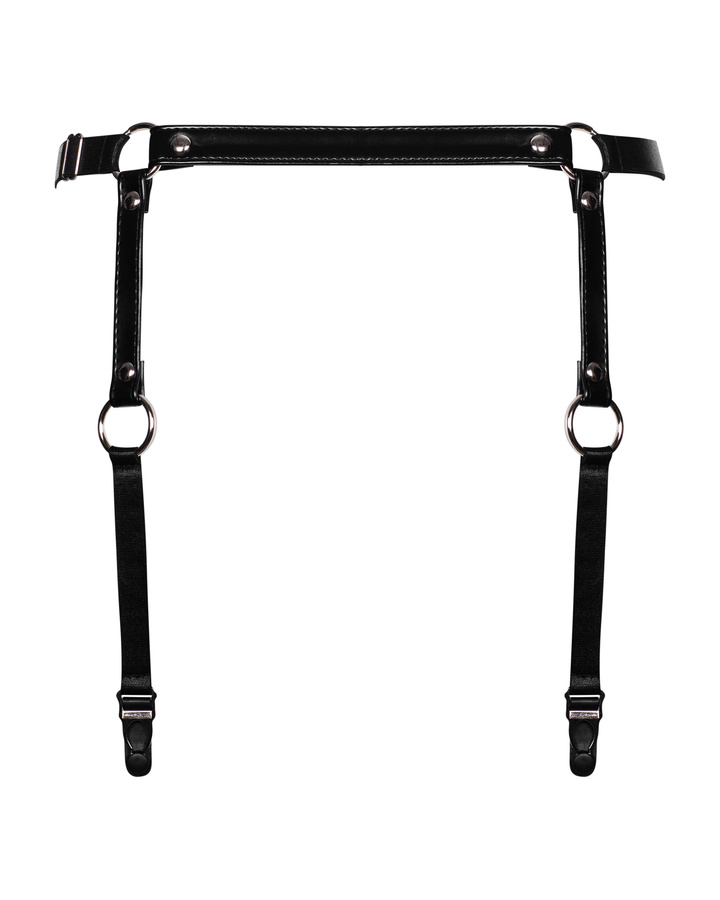 Czarny pas do pończoch harness